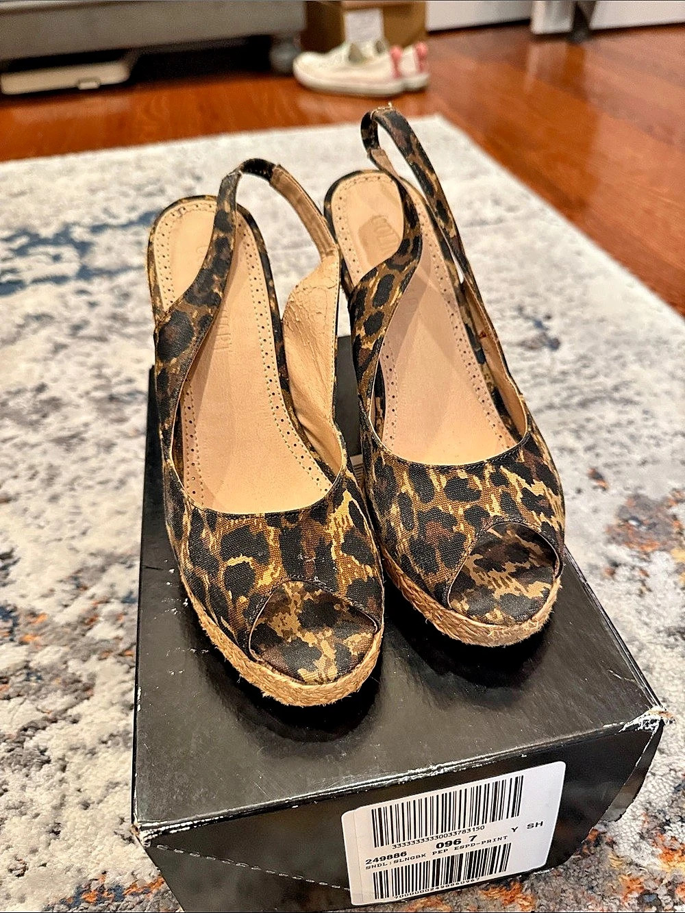 Leopard Print Wedge Sandals US 7.5